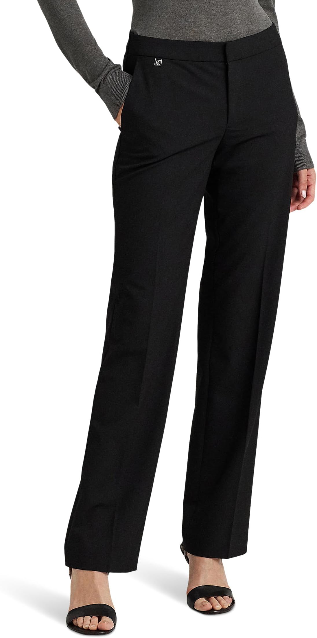

Брюки Lauren Ralph Lauren Straight-Leg Pants, черный