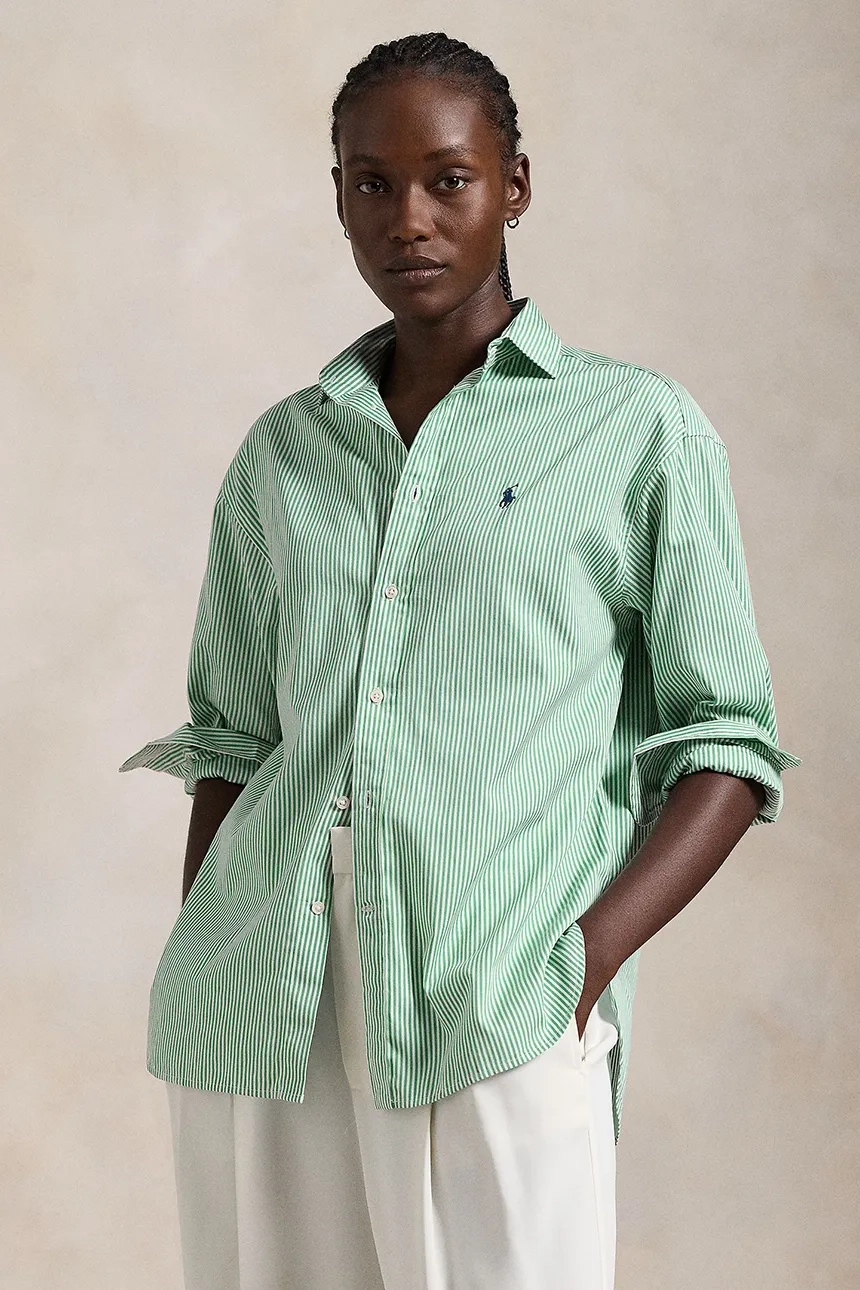 

Хлопковая рубашка Polo Ralph Lauren, зеленый
