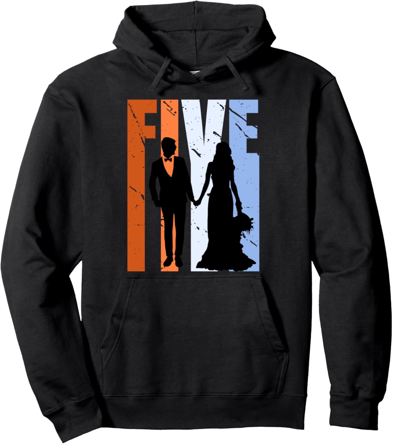 

Мужская толстовка с капюшоном в честь 5-й годовщины свадьбы для мужа, парня, невесты Lush Wedding Anniversary, черный