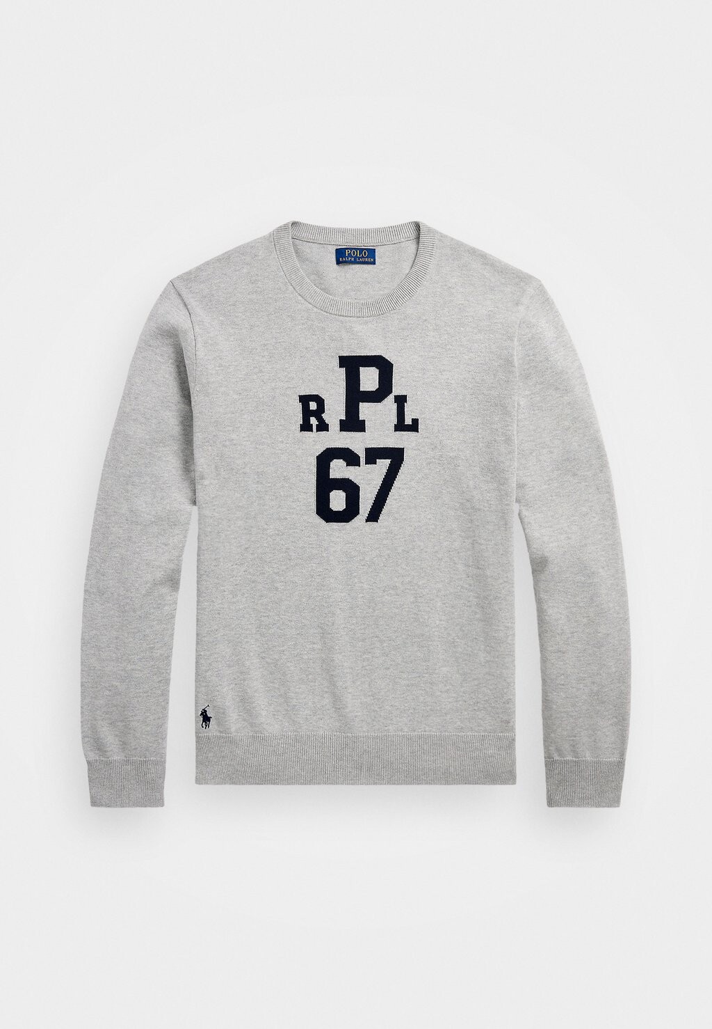 

Вязаный свитер MONOGRAM COTTON SWEATER Ralph Lauren, серый
