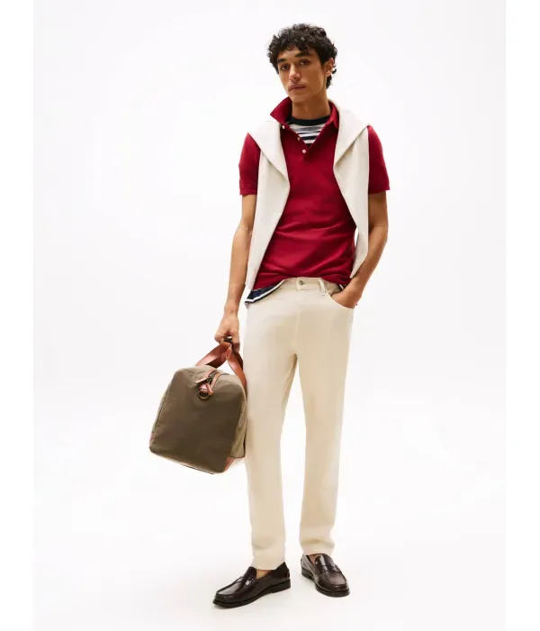 Поло 1985 slim fit Tommy Hilfiger, бордовый — фото 2