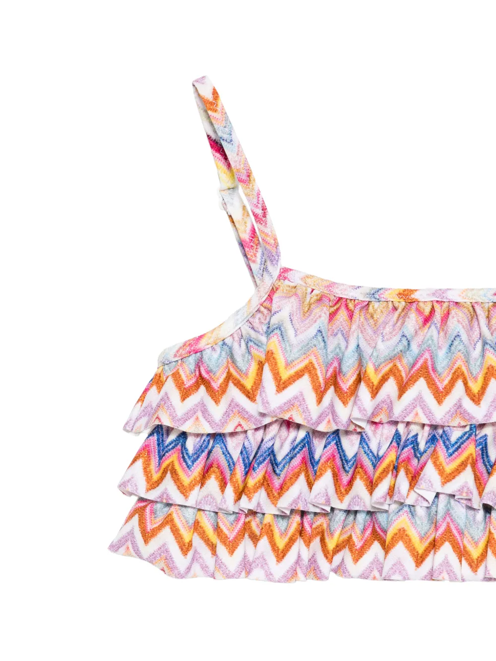Бикини с оборками и зигзагообразным узором Missoni Kids, белый — фото 2