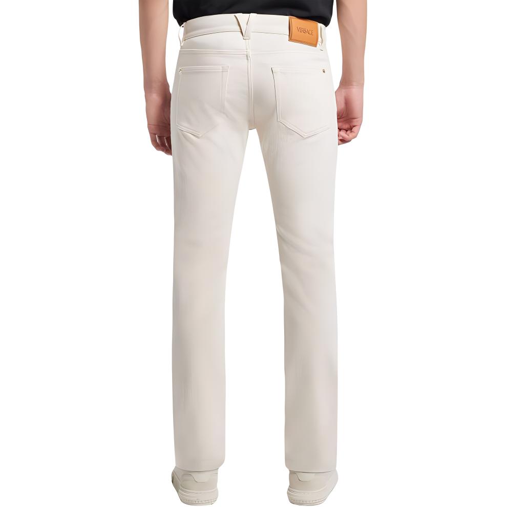 Medusa '95 Slim fit Джинсы VERSACE, Светло-бежевый — фото 4