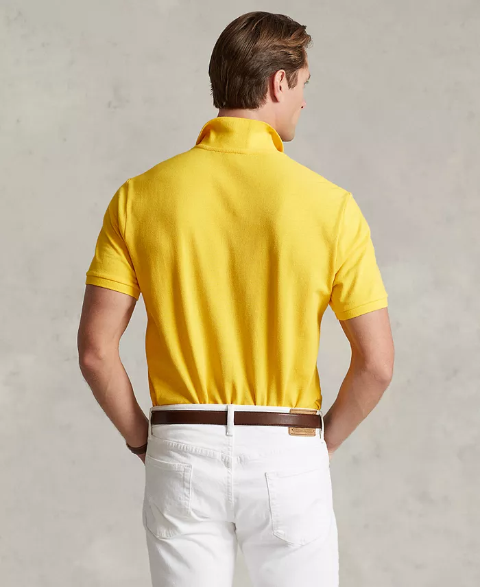 Мужская классическая поло с сетчатой тканью Polo Ralph Lauren, желтый — фото 4