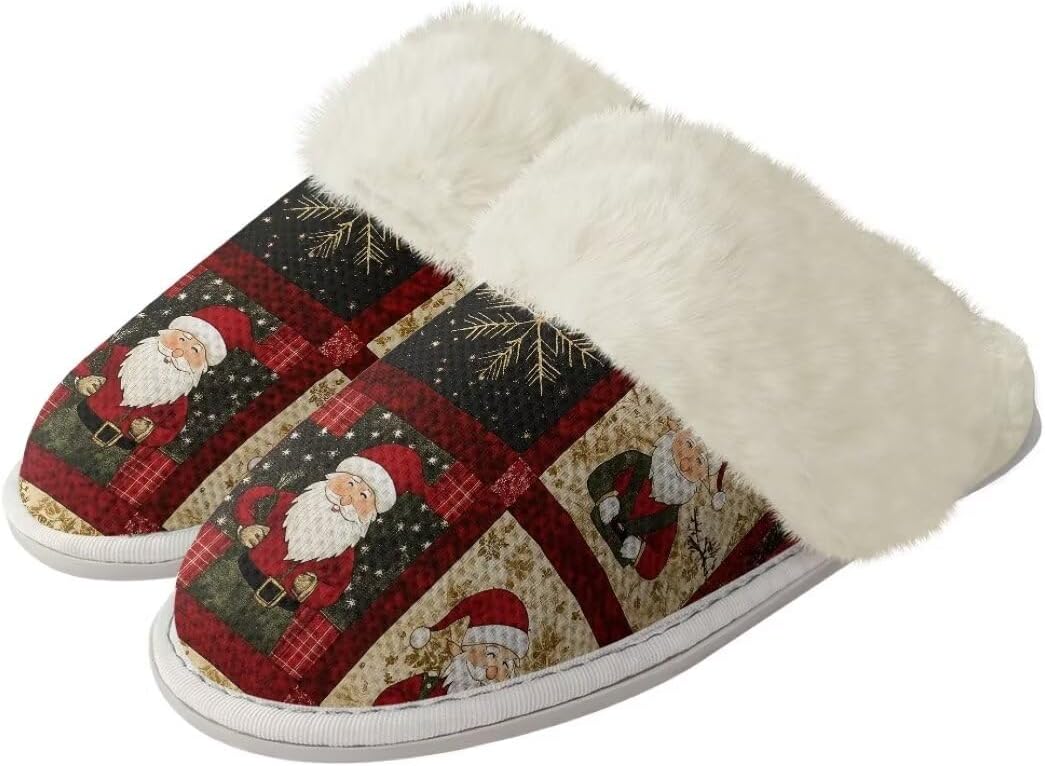 

Рождественские унисекс пушистые тапочки для пары, легкие зимние домашние тапочки с противоскользящей подошвой Xixirimido, Merry Chritsmas