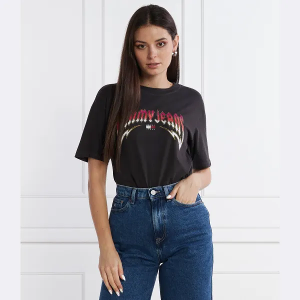 Стираная футболка свободного кроя tj rock Tommy Hilfiger, черный — фото 2