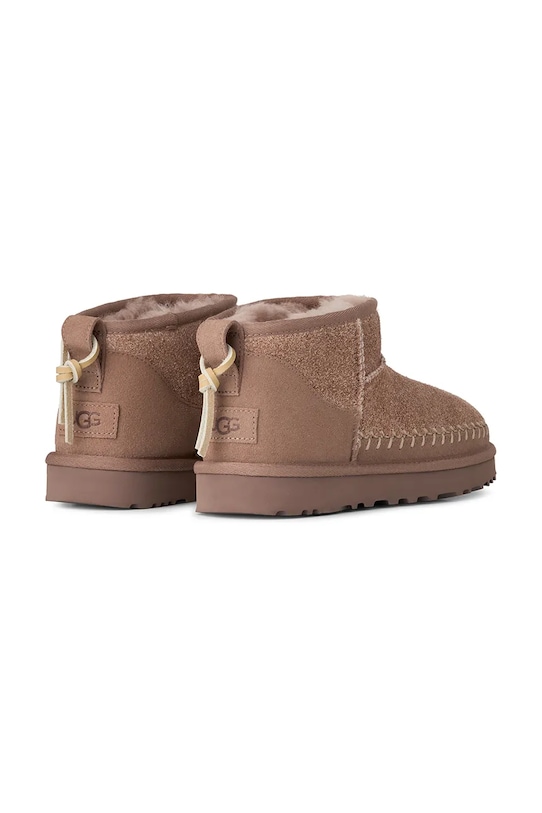 Угги утепленные замшевые UGG Classic Ultra Mini Biarritz, коричневый — фото 3