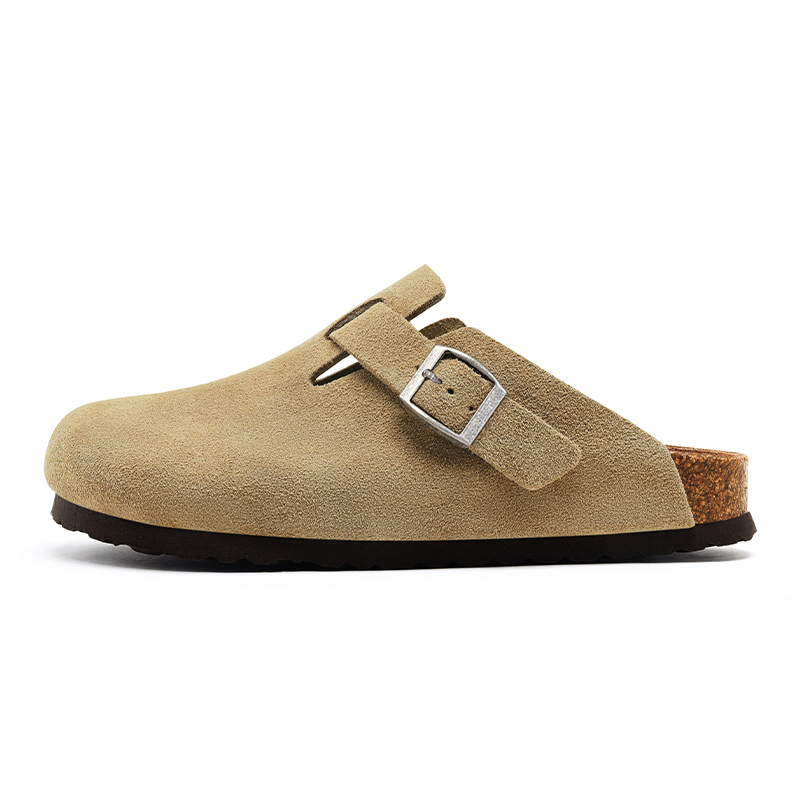 

ASFVLT SNEAKERS Устойчивые к скольжению, антибактериальные, бесшумные домашние тапочки с закрытым носком унисекс - хаки [замша коровья], цвет Khaki[Cow Suede]