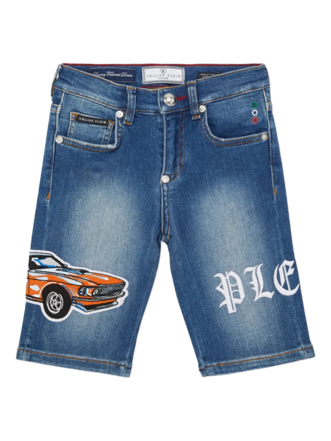 

Джинсовые шорты Philipp Plein Formentera Cars Racing, синий