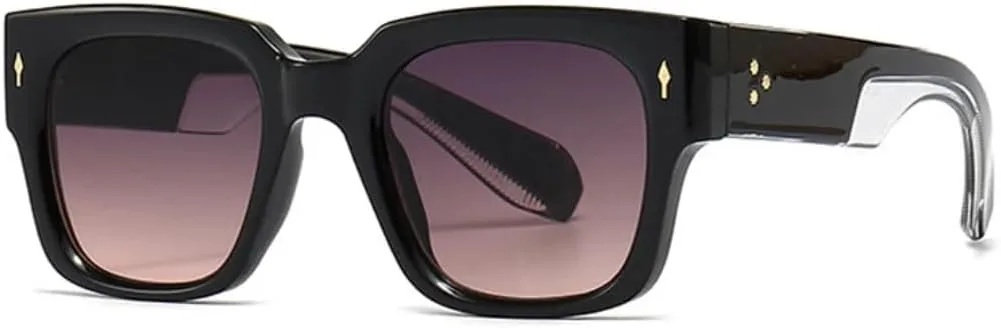 

Модные солнцезащитные очки с заклепками для мужчин, стиль панк, градиентные, защита от УФ-излучения UV400, темно-зеленые для женщин UUPTTPL, Black Gray Pink