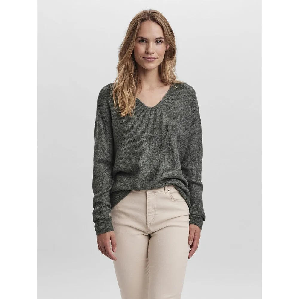 

Свитер Vero Moda Crew Lefile v neck, зеленый