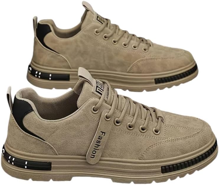 

Мужские вседорожные походные ботинки - противоскользящая, стойкая к ветру подошва из ПВХ, толстый протектор, шнуровка на щиколотке для походов на открытом воздухе, работы и зимнего кемпинга Minlaidian, хаки