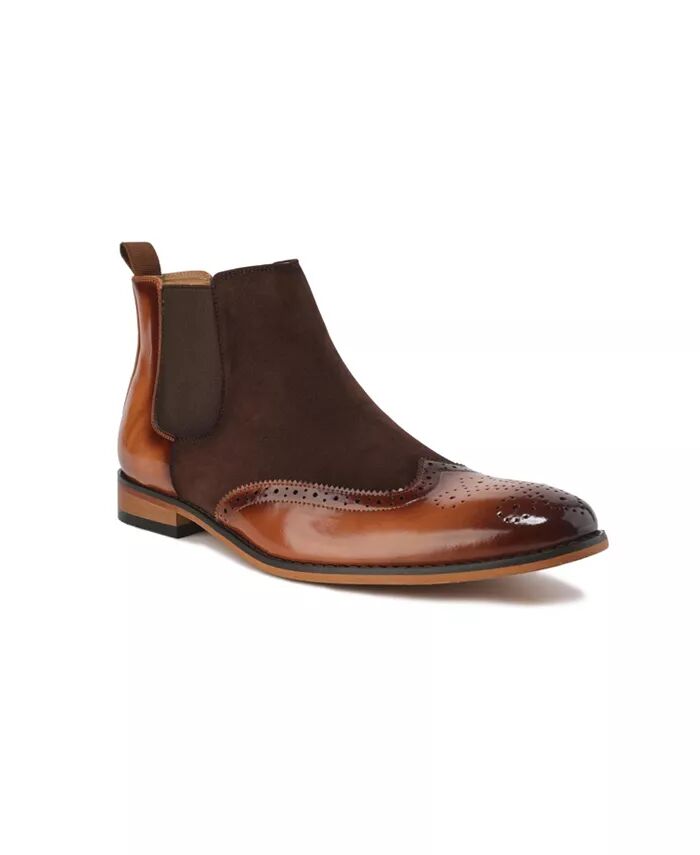 Мужские двухцветные ботинки Chelsea Wingtip Brogue Gino Vitale, коричневый — фото 3