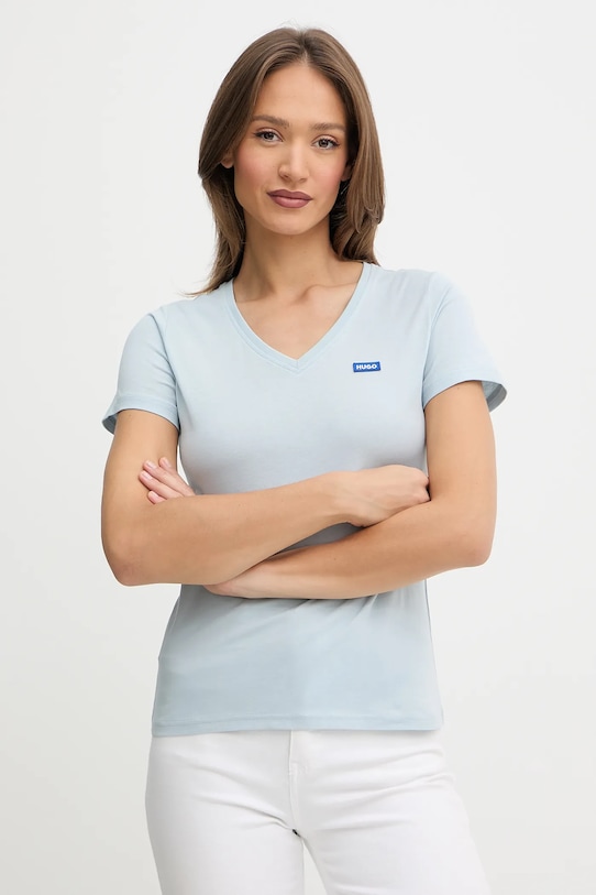 

Хлопковая футболка HUGO Blue classic v_b, синий