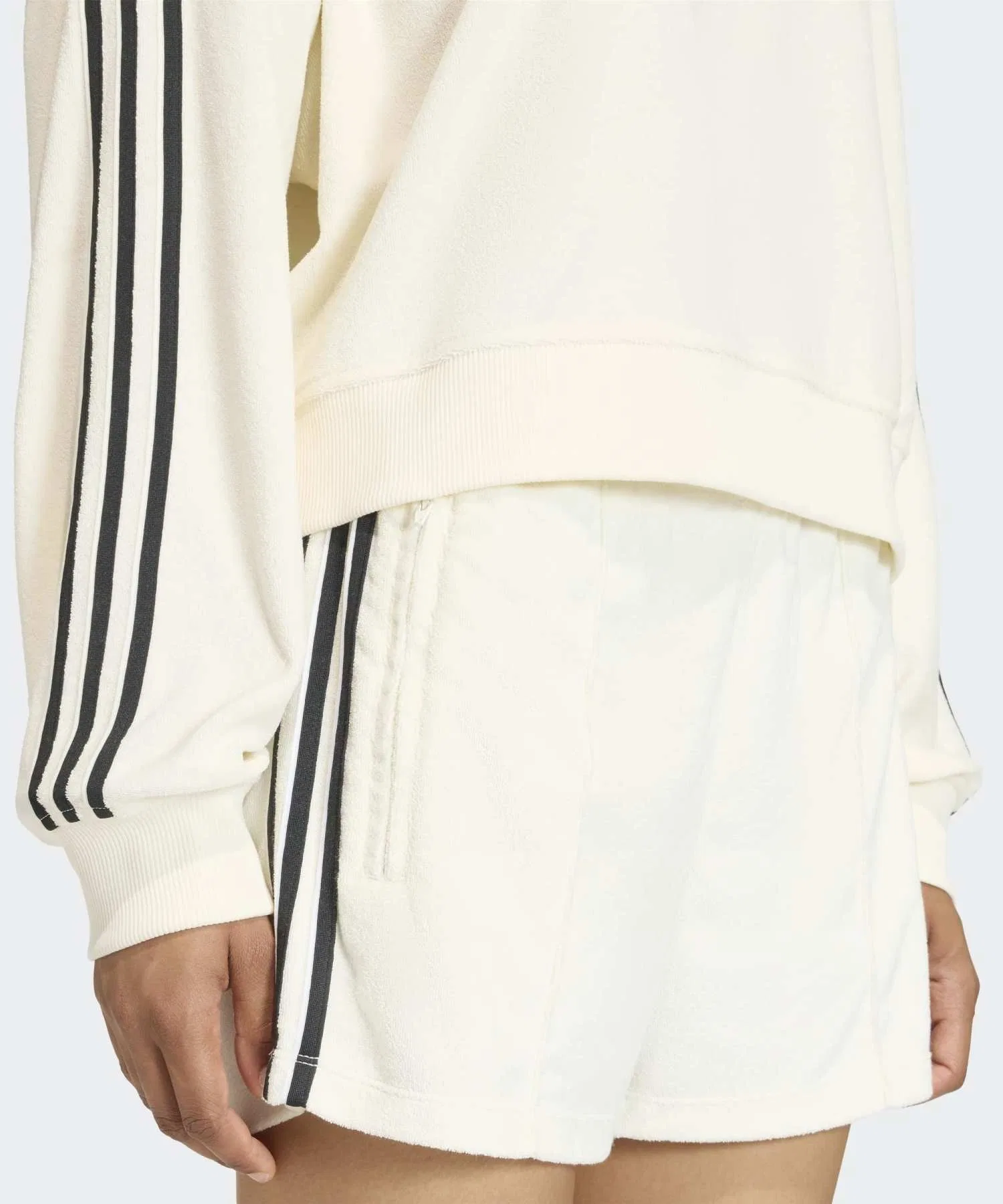 Поло с V-образным вырезом и длинными рукавами из махровой ткани / adidas Originals — фото 4