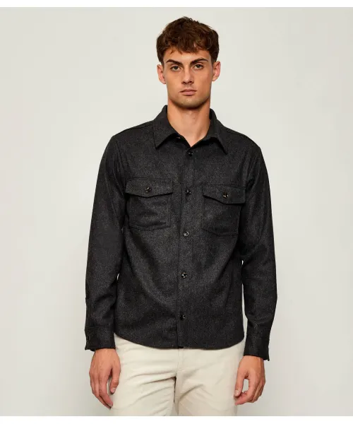 

Шерстяная рубашка Магнус Regular fit Oscar Jacobson, серый