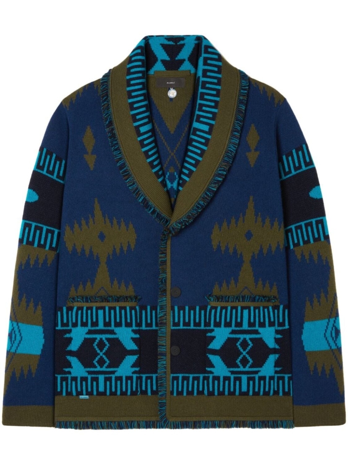 

Alanui кашемировый кардиган Icon Jacquard, синий