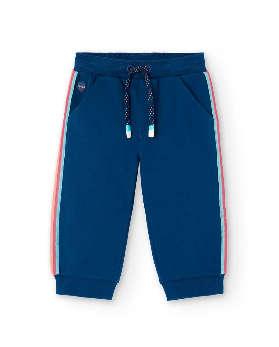 

Детские спортивные штаны из флиса с резинкой и шнурками Boboli, темно-синий