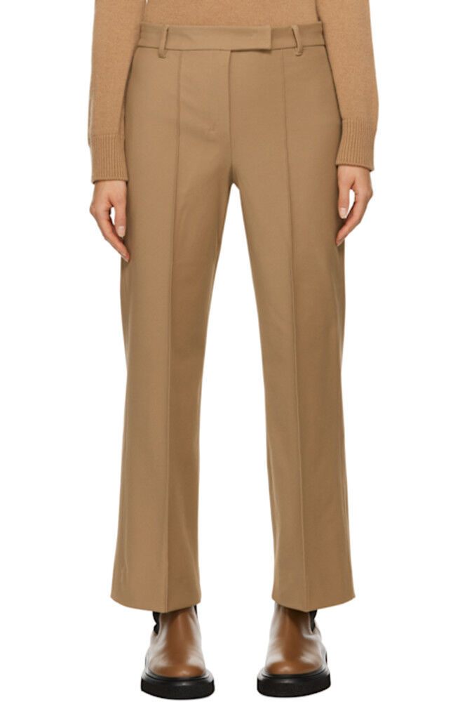

Коричневые брюки со складками Max Mara