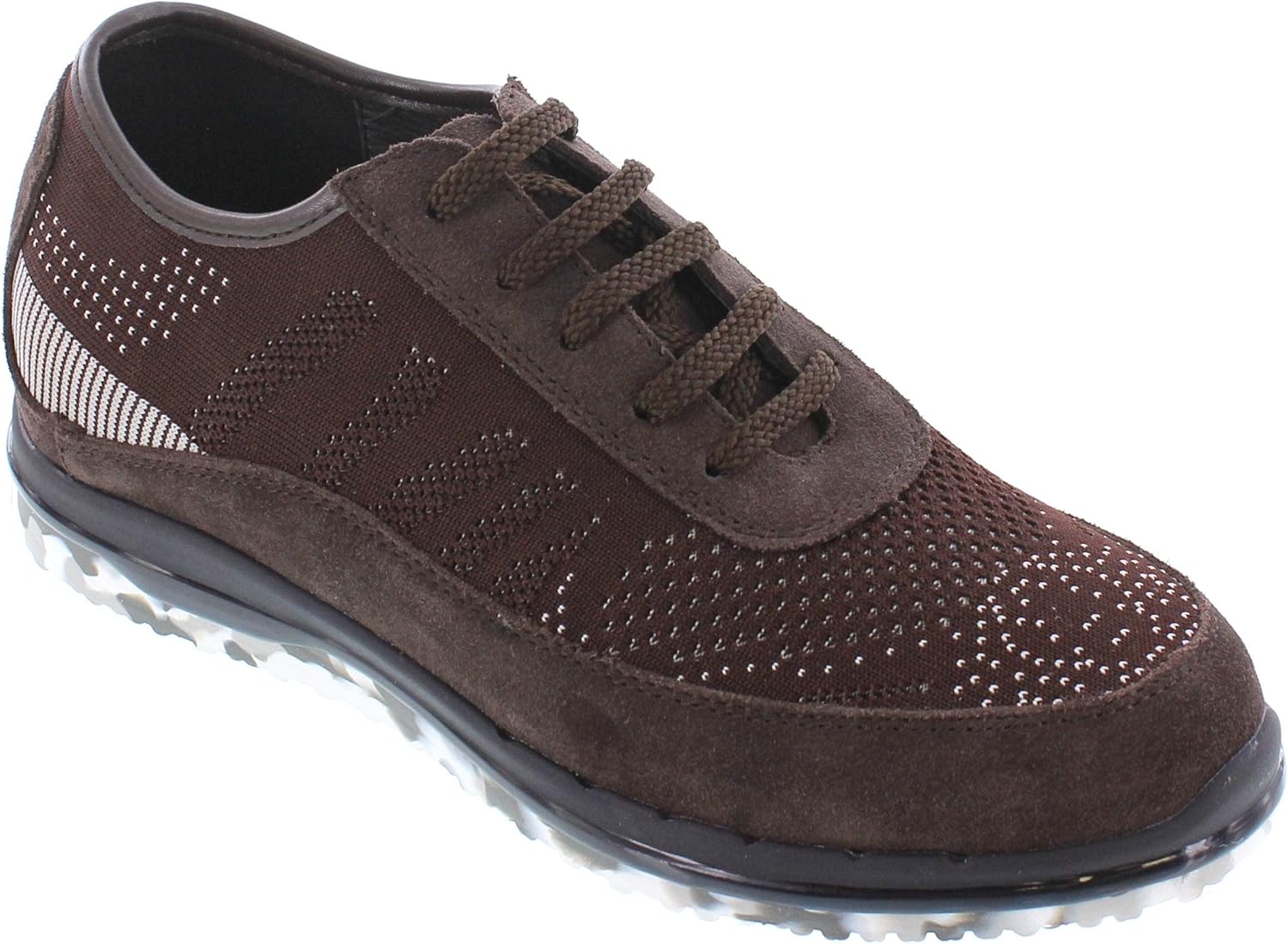 

Мужские невидимые кроссовки TOTO для увеличения роста - черные замшево-сетчатые, на шнуровке, легкие - прибавка роста 6 см - D22035 - размер 7 D(M) US