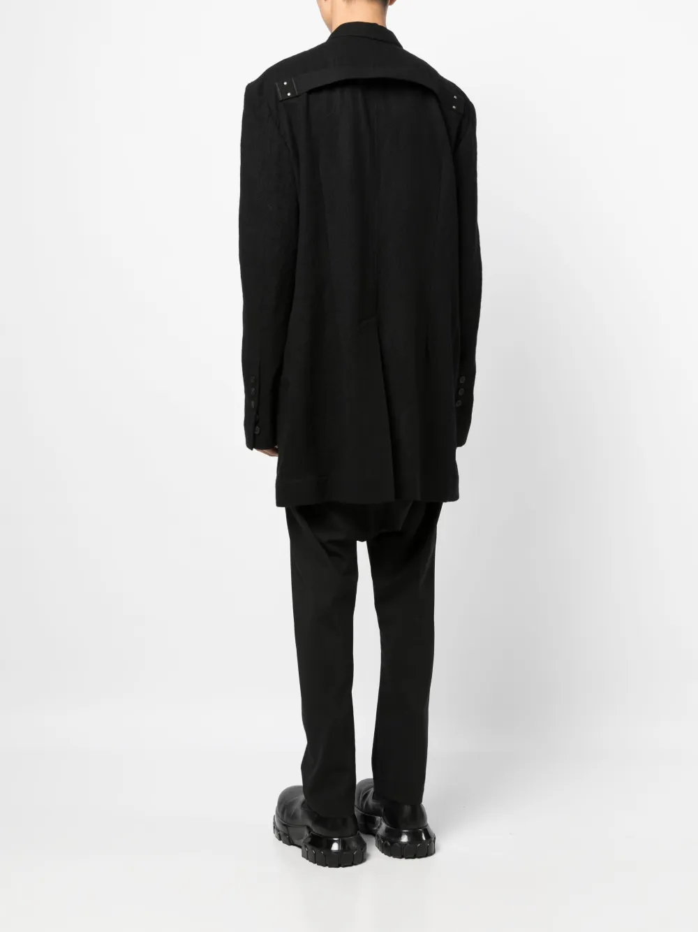 Шерстяной однобортный пиджак Rick Owens, черный — фото 4