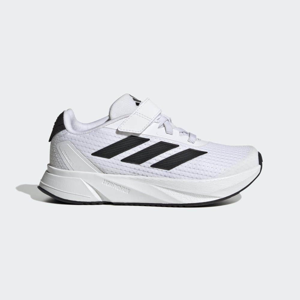 Кроссовки Adidas Unisex-Child Duramo Sl с эластичными шнурками, белый/черный/серый — фото 3