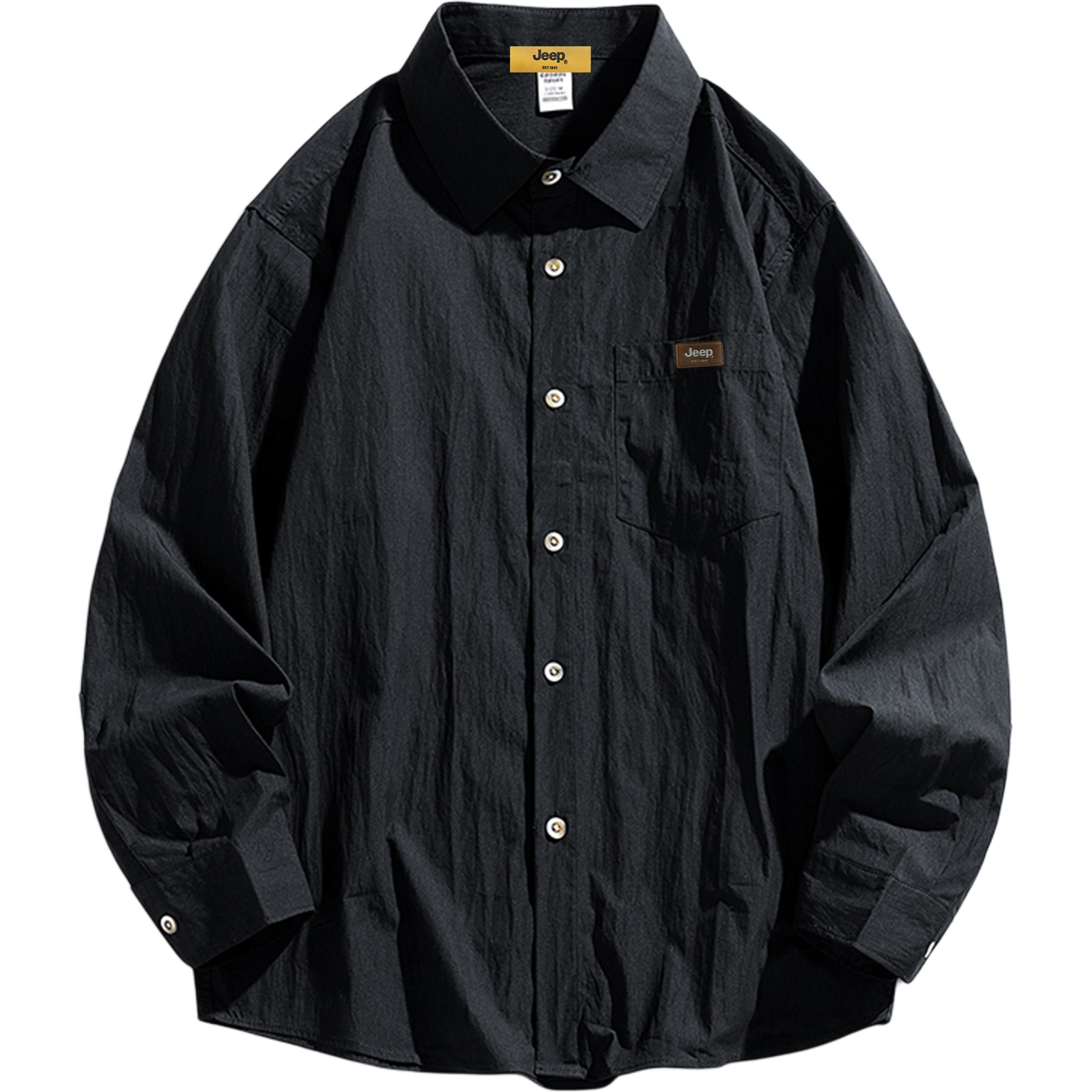 

Рубашка Unisex Lapel Moderate Jeep, pure черный