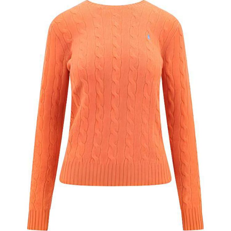 

Пони с вышивкой свитер ажурной вязки Polo Ralph Lauren, оранжевый
