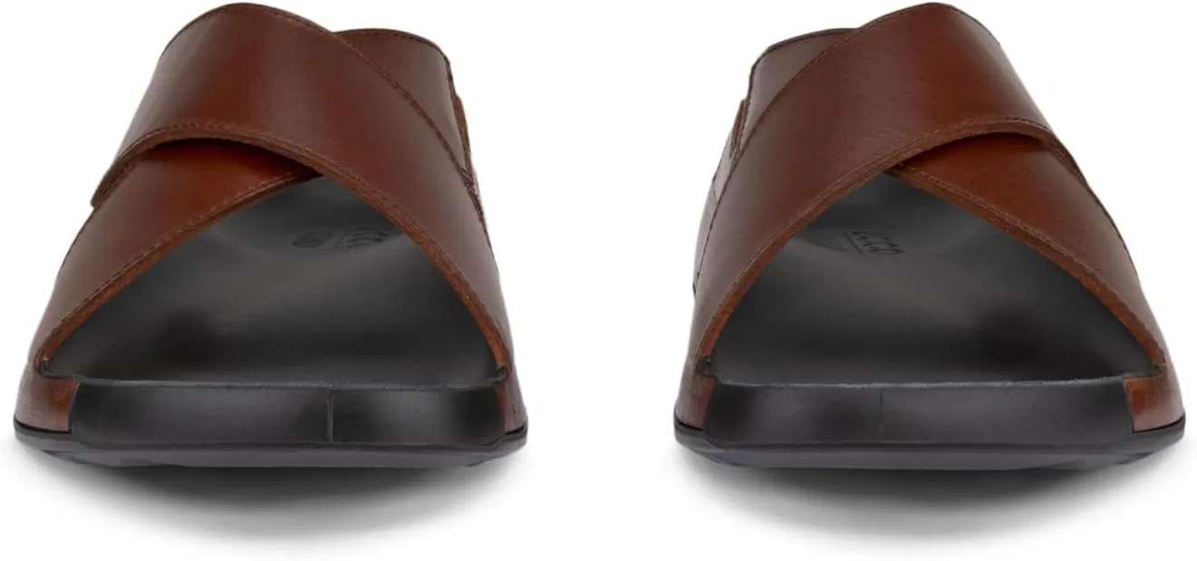 Мужские сандалии ECCO Cozmo Two Band Cross Slide, Cognac — фото 2