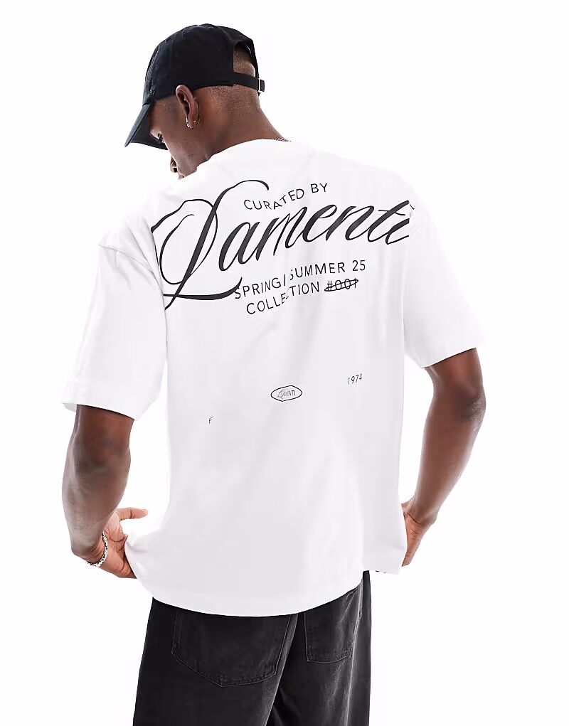 

Футболка свободного кроя с рисунком на спине белого цвета Cotton On