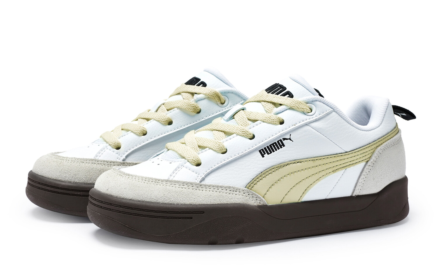 Кроссовки Puma Park Lifestyle Skateboarding Shoes Unisex Low-top Grey/Beige/White, белый — фото 4