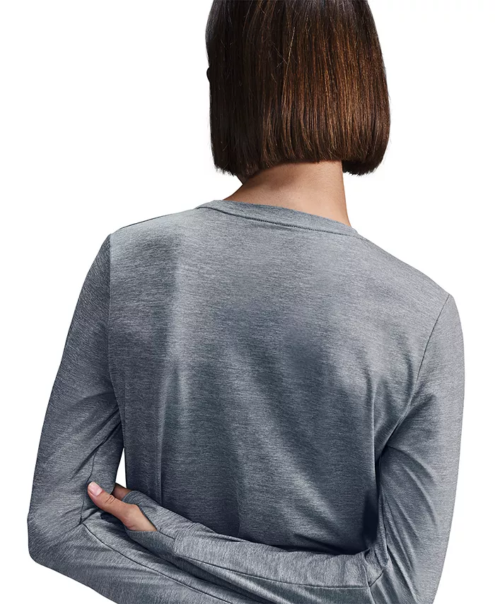 Женский топ One Classic Dri-FIT с длинными рукавами Nike, серый — фото 4