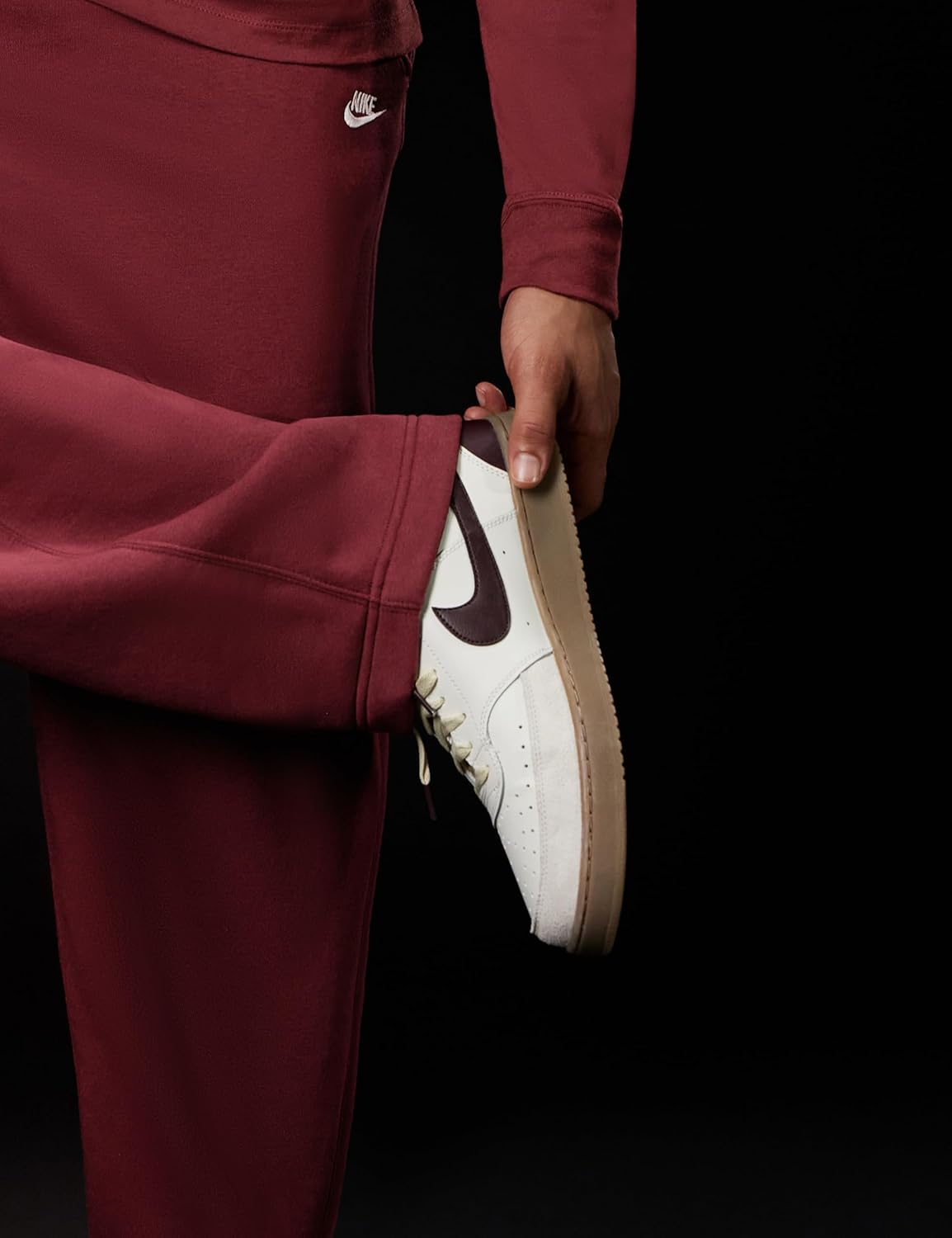 Мужские кроссовки Nike Court Vision Low, бордовый/хаки — фото 2