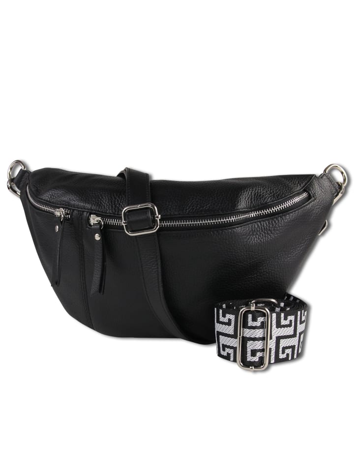 

Наплечная сумка Toscanto Gürteltasche Leder schwarz ca. 37cm