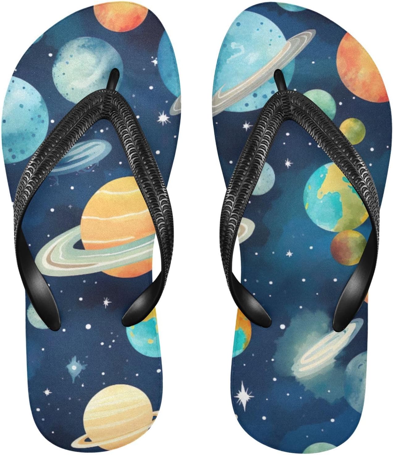 

Женские и мужские летние пляжные шлепанцы Space Planet Galaxy, повседневные сандалии для душа Kfbe
