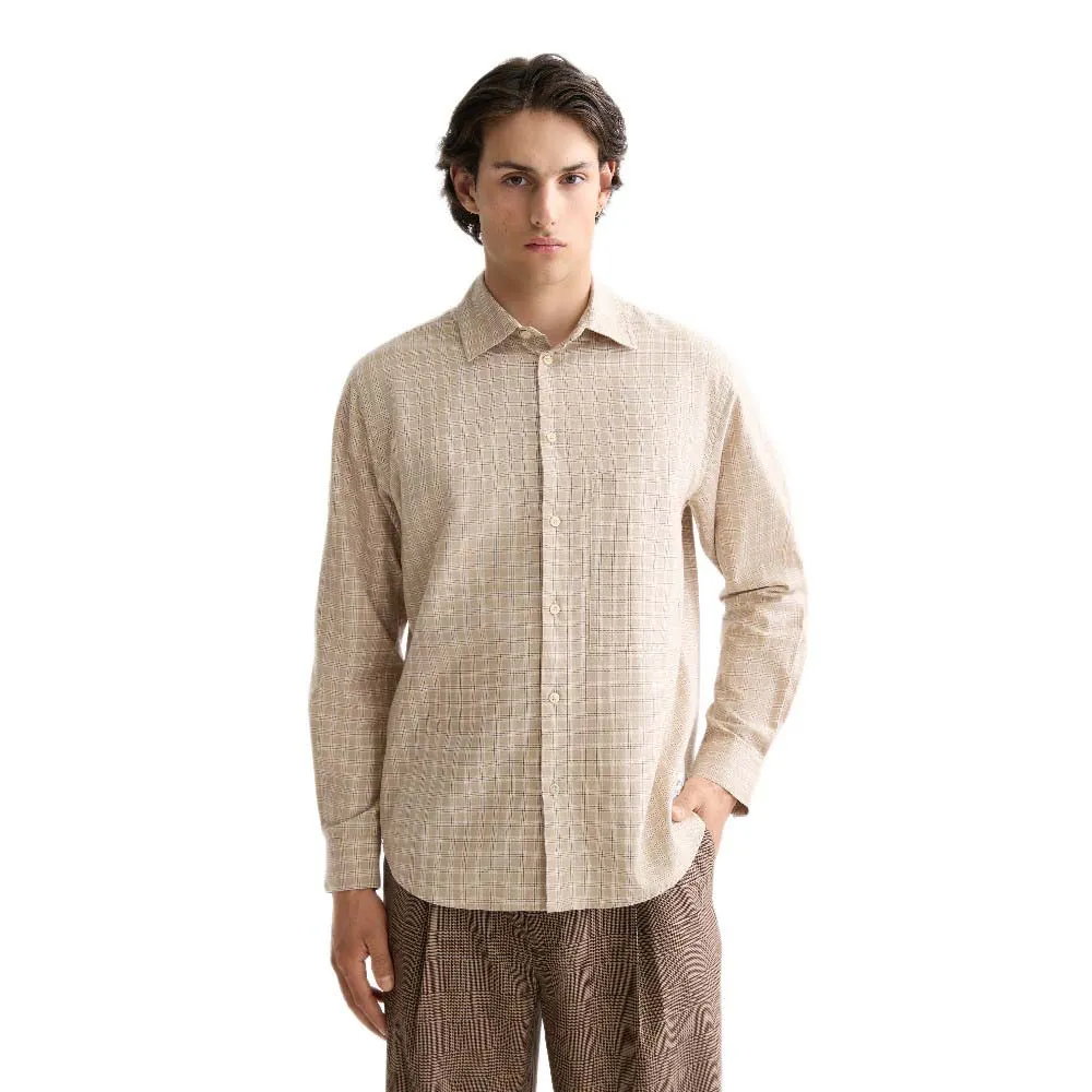 

Рубашка с длинными рукавами из легкой фланели в клетку Scotch & Soda, бежевый