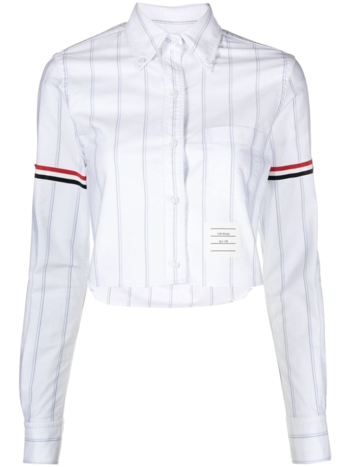 

Thom Browne укороченная рубашка в полоску, белый