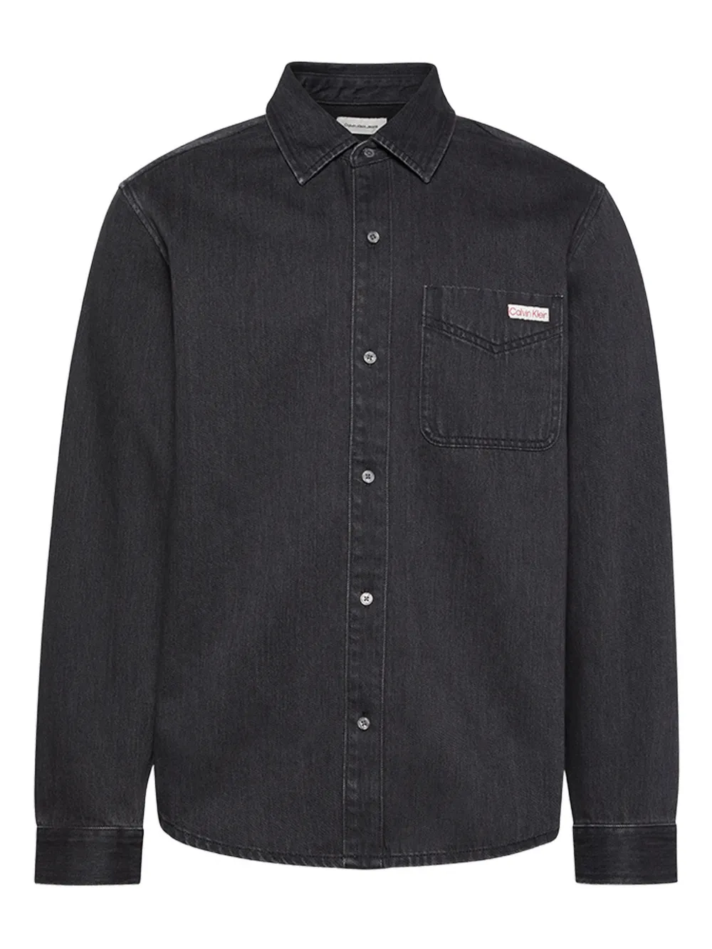 

Джинсовая рубашка с карманом и длинными рукавами Calvin Klein, черный