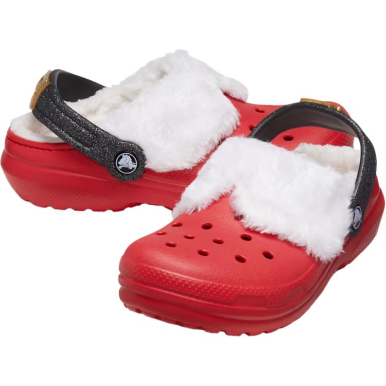 Crocs Классические низкие детские кроссовки на подкладке, износостойкие, с термоизоляцией, красного цвета, для детей от 3 до 7 лет — фото 4