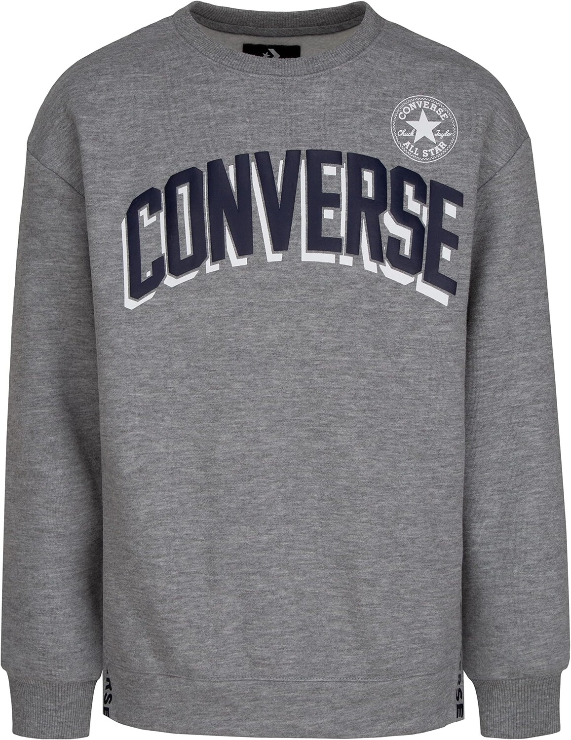 

Толстовка Converse Side Slit Wordmark Crew, цвет Dark Grey