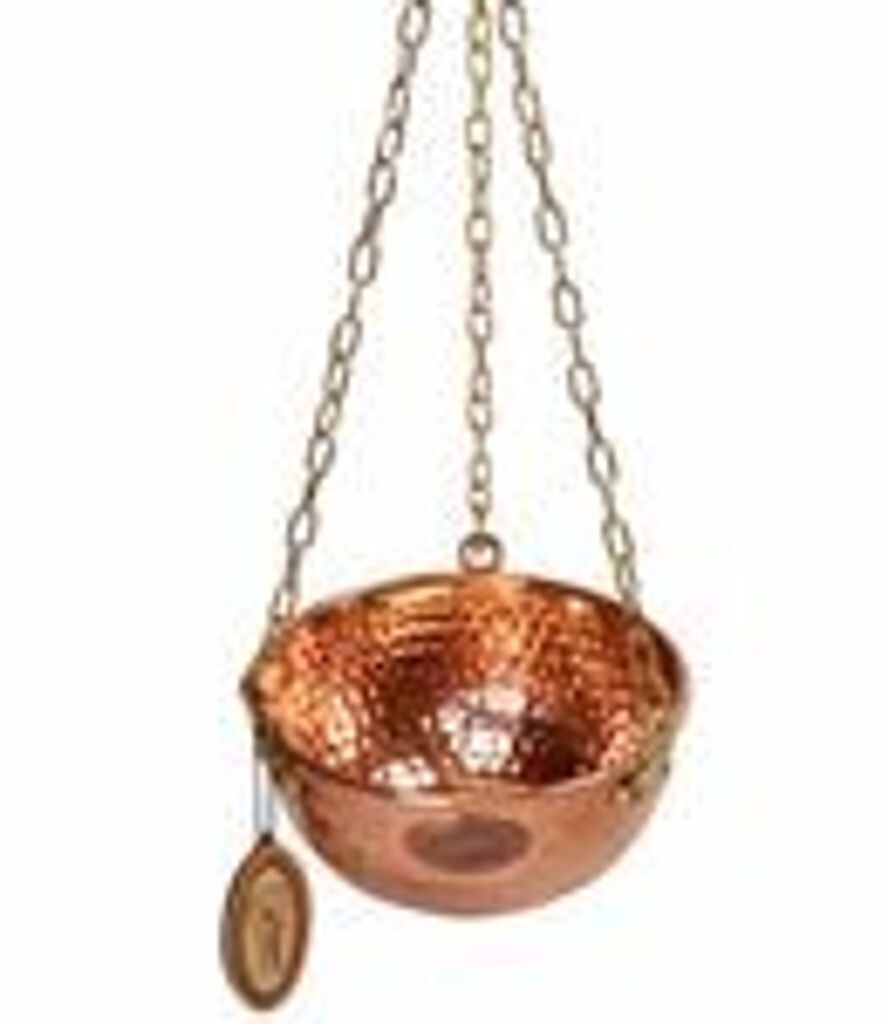 

Медная миска "CopperGarden" емкостью 1 литр | Для подвешивания на цепях и ручке