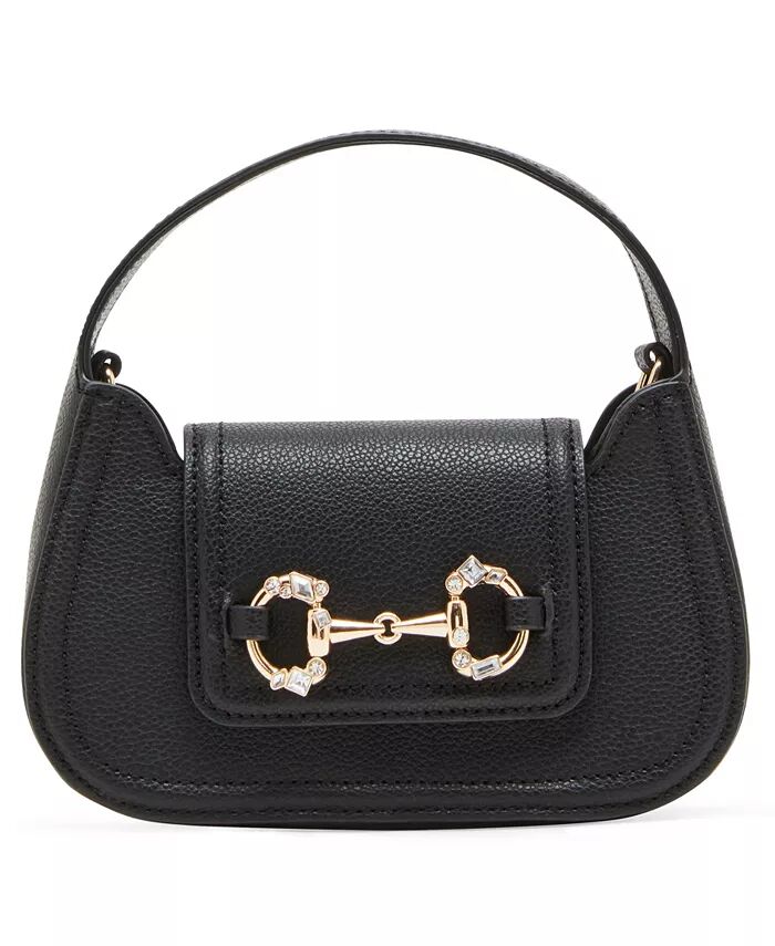 

Маленькая сумка через плечо с верхней ручкой Crystal Horsebit Anne Klein, черный