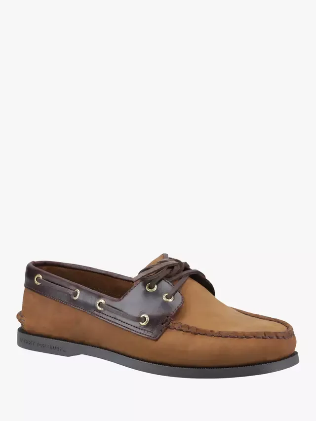 Оригинальные лодочные туфли Gold Cup с двумя люверсами и широкой посадкой Sperry, Brown Dark Chocolate — фото 2