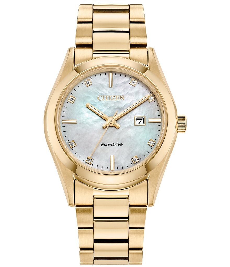 

Женские золотые часы Citizen Eco Drive из нержавеющей стали, золотой