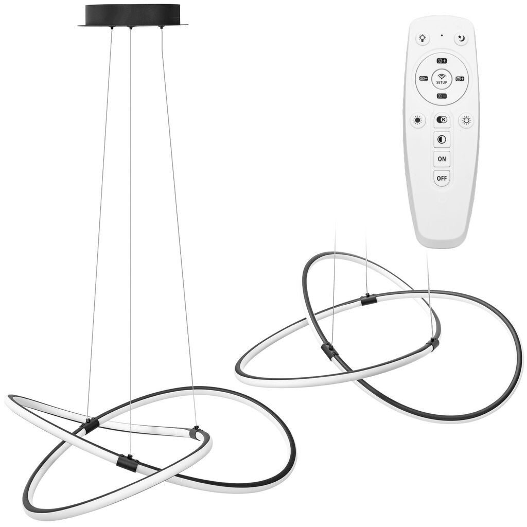 

Подвесной светильник Toollight App1193-Cp, черная пластиковая петля, светодиод 113 Вт + пульт дистанционного управления Toolight, черный