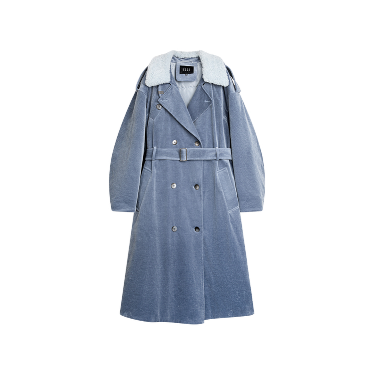 

ELLE Пуховик Women's Blue Lapel Moderate Parka