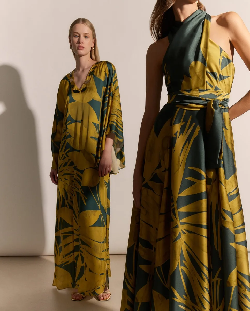 

Длинное струящееся платье Woman Fiesta El Corte Inglés, зеленый