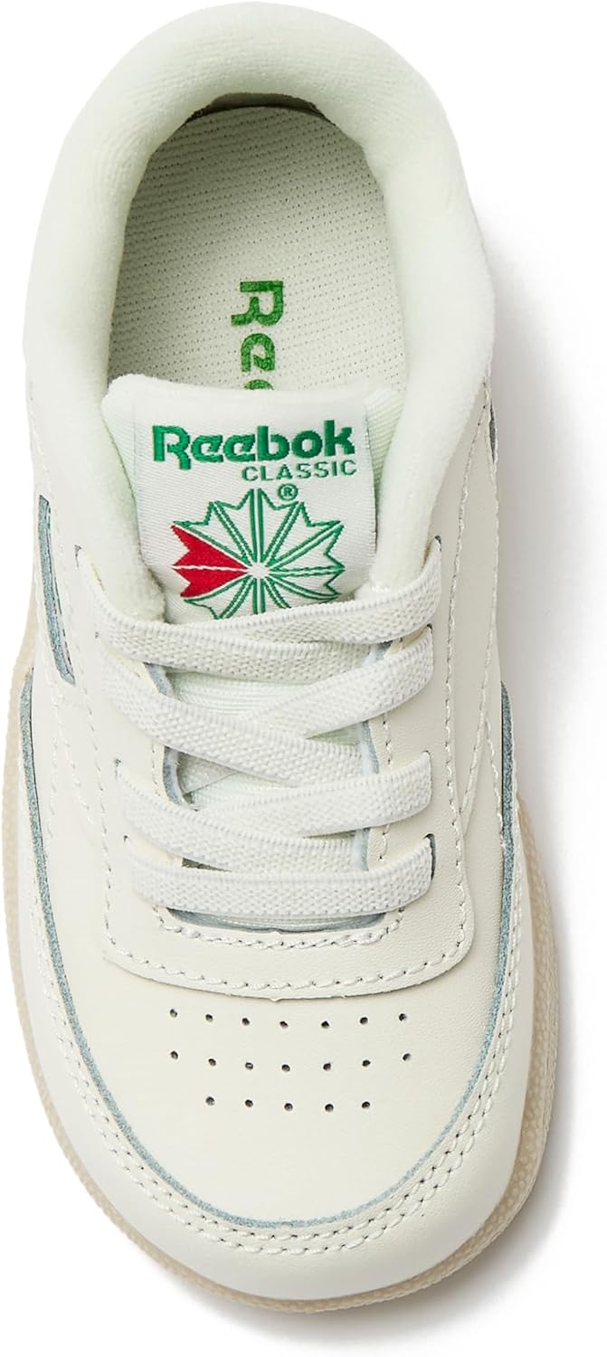 Кроссовки Reebok Club C для девочек и мальчиков, унисекс, для малышей, детей младшего или старшего возраста, Toddler Chalk/Glen Green — фото 4
