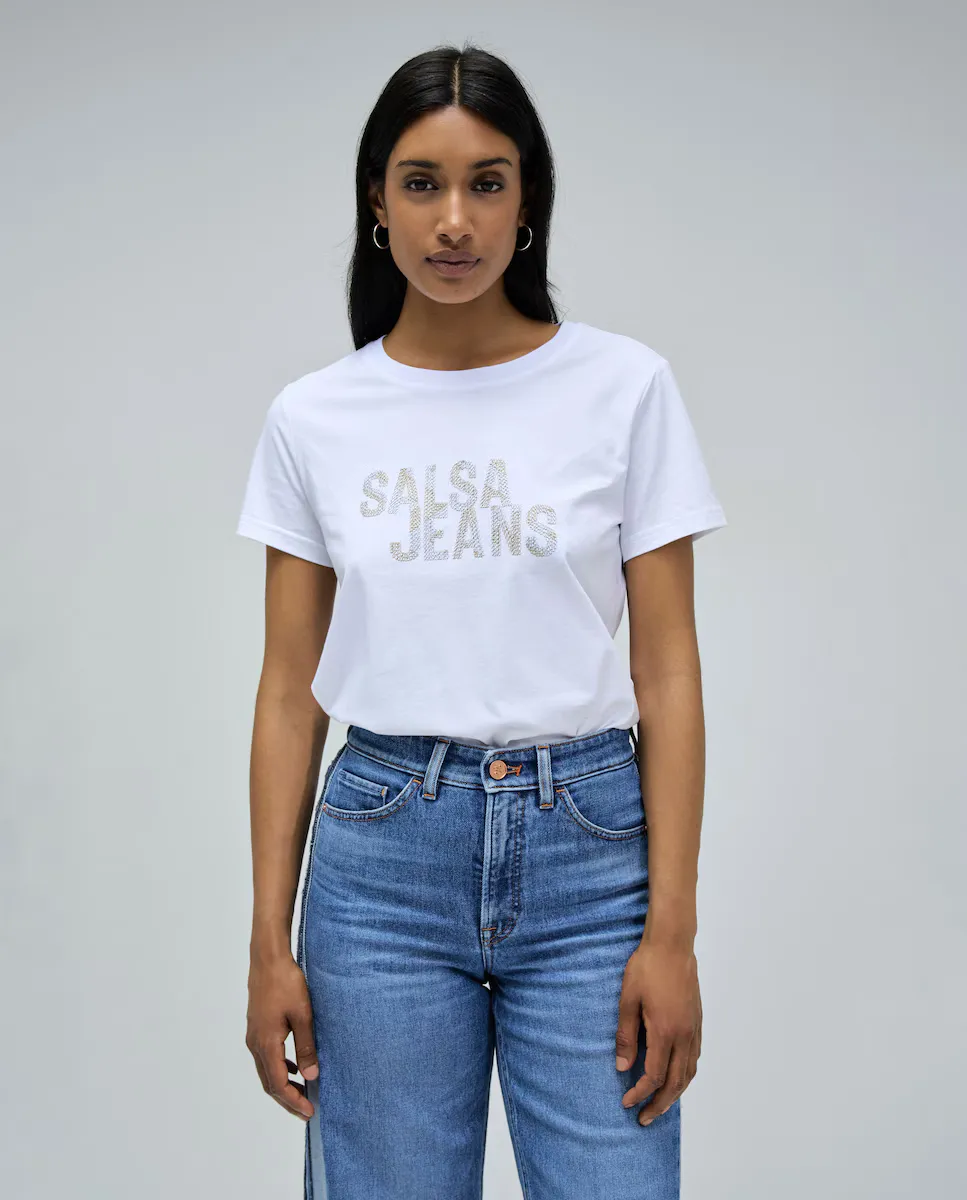 

Женская футболка с коротким рукавом из 100% хлопка Salsa Jeans, белый