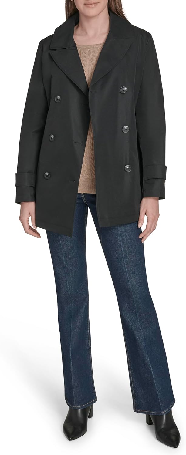Женский двубортный повседневный тренчкот с поясом от Tommy Hilfiger, Black — фото 2